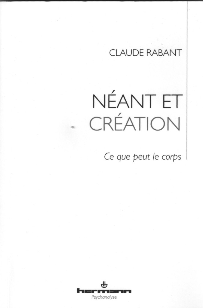 Néant et Création Couverture